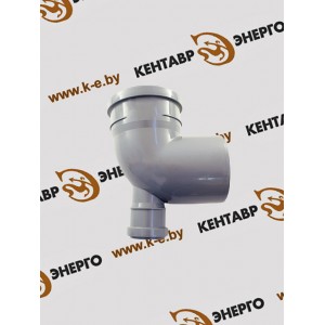 Отвод полипропиленовый (ПП) Ду 110х90 с выходом 50 (фронтальный)